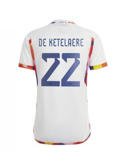 Moški Nogometna dresi replika Belgija Charles De Ketelaere #22 Gostujoči SP 2022 Kratek rokav